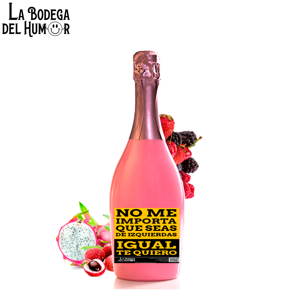 Botella de Champin "No importa que seas de izquierdas" 750ml