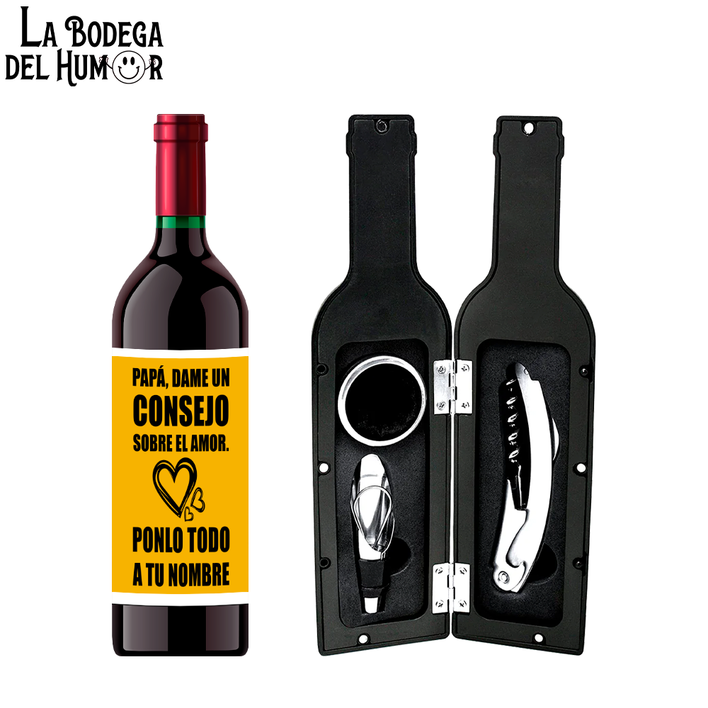 Kit Sacacorchos Premium "Papá, dame un consejo sobre el amor"