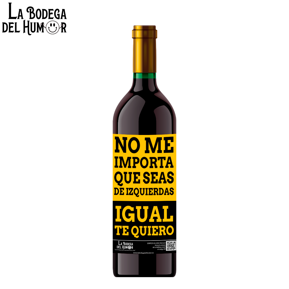 Botella de Vino "No importa que seas de izquierdas"