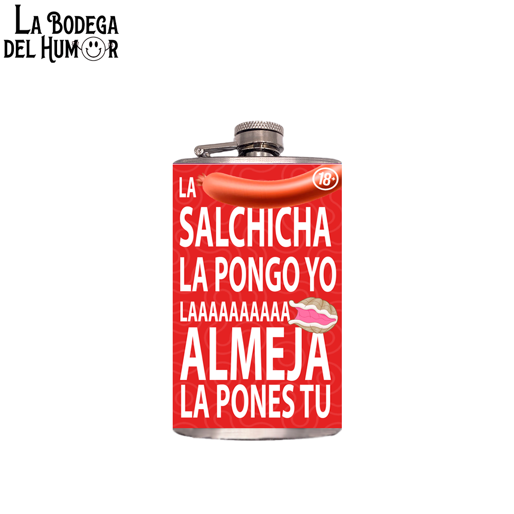 Petaca de Bolsillo "La salchicha y la almeja" 200ml