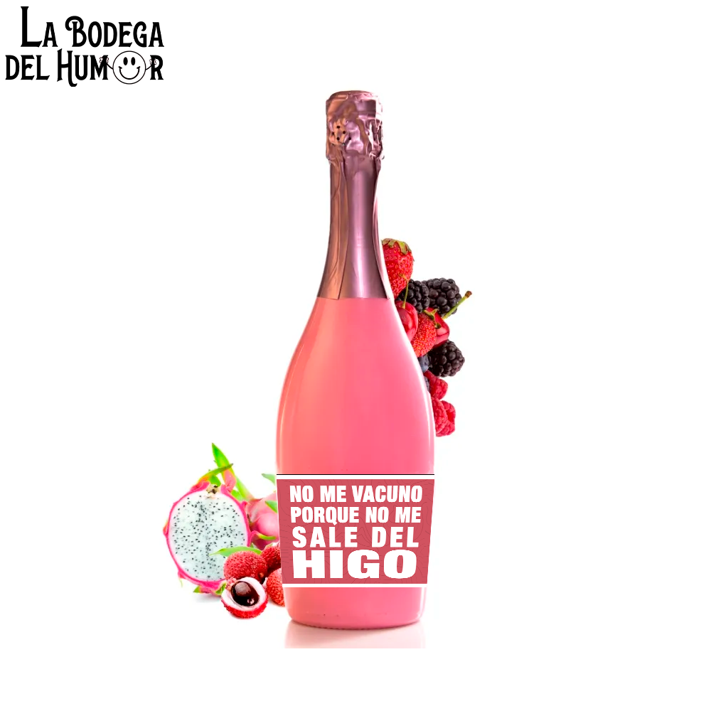 Botella de Champin "No me vacuno porque no me sale del higo" 750ml