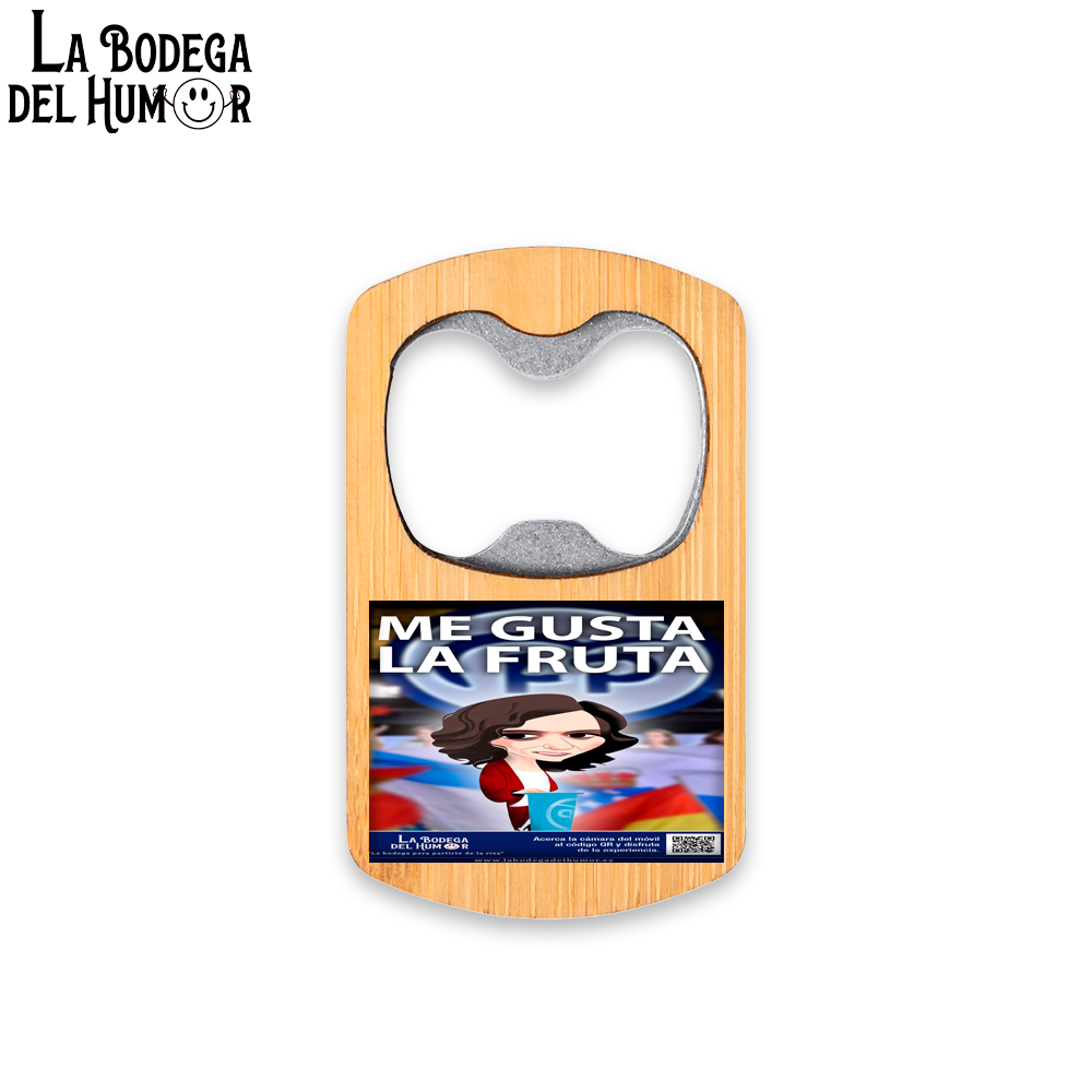 Abrebotellas Metálico "Me Gusta la Fruta Caricatura" Tipo 1
