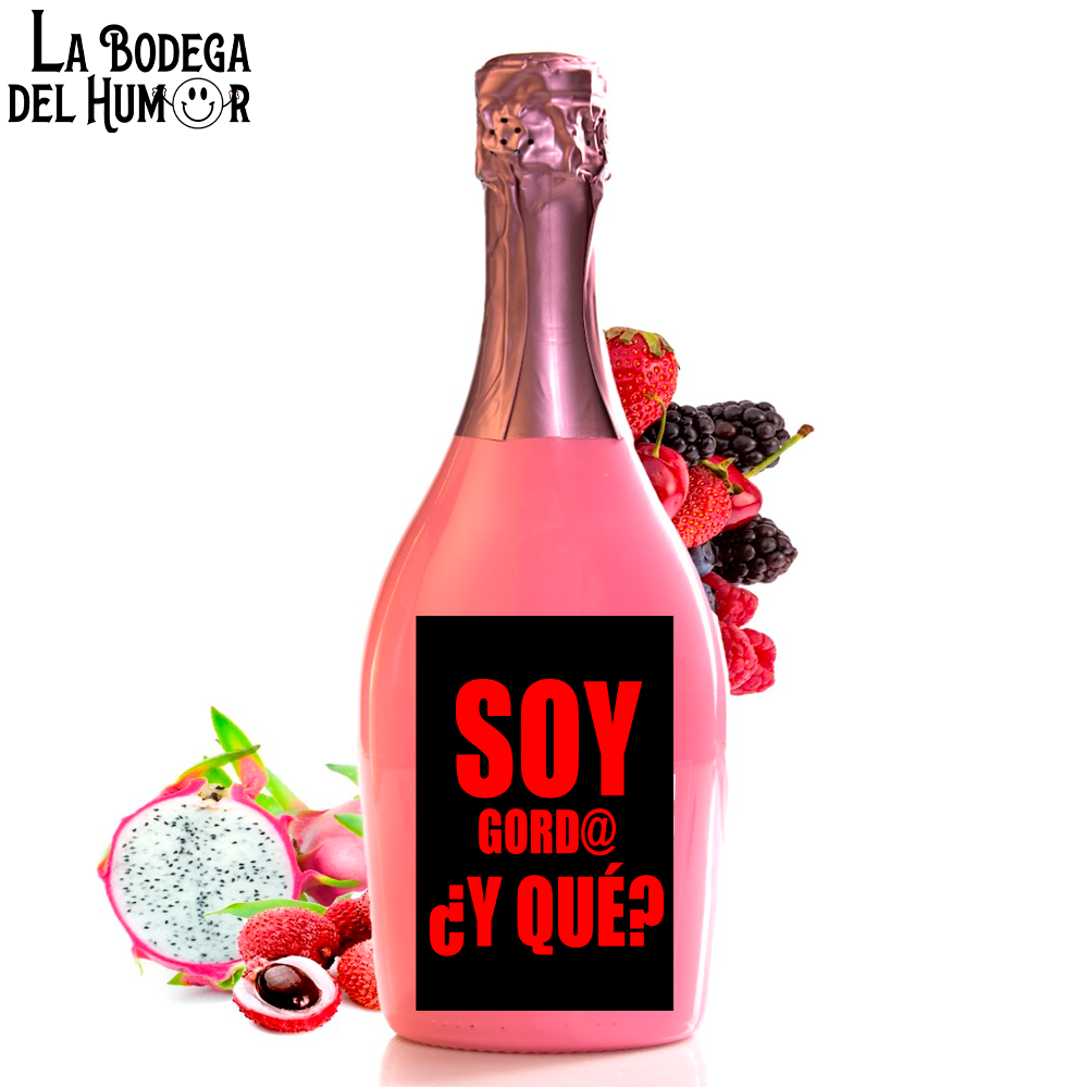Botella de Champin "Soy gordo, ¿y qué?" 750ml