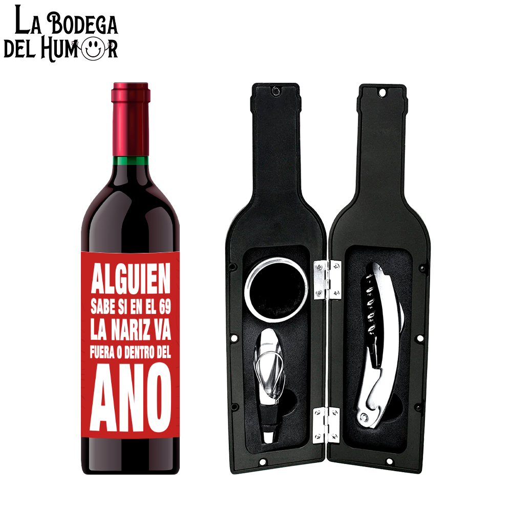 Kit Sacacorchos Premium "Alguien sabe si en el 69"