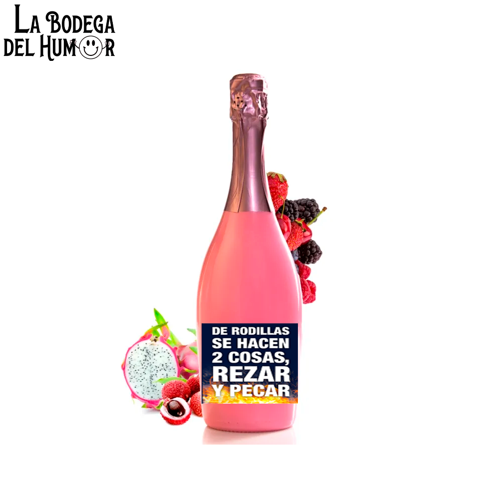 Botella de Champin "De rodillas se hacen 2 cosas" 750ml