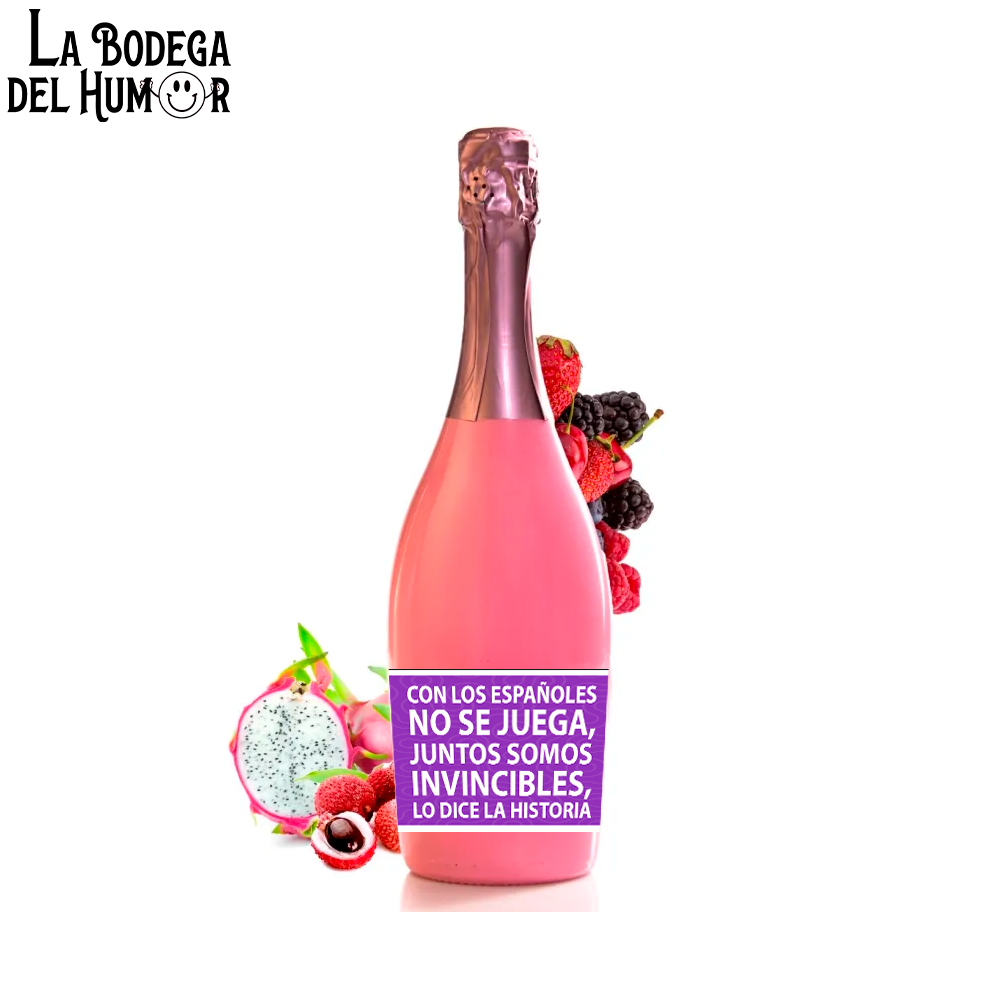 Botella de Champin "Con los españoles no se juega" 750ml