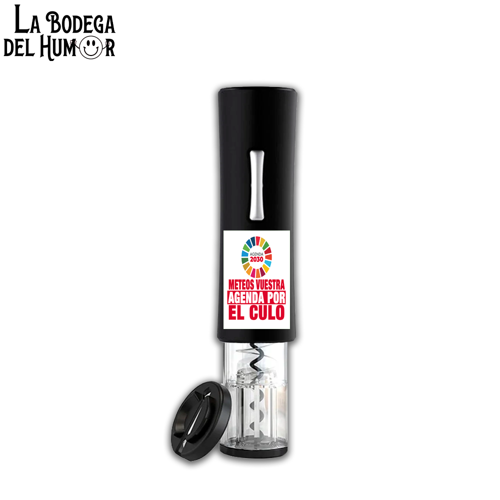 Sacacorchos Eléctrico Negro "Agenda 2030"