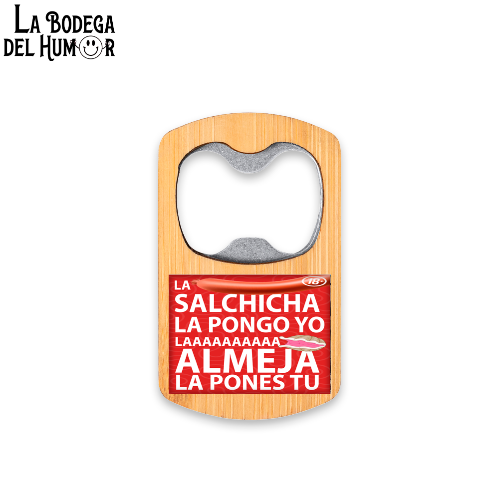 Abrebotellas Metálico "La salchicha y la almeja" Tipo 1