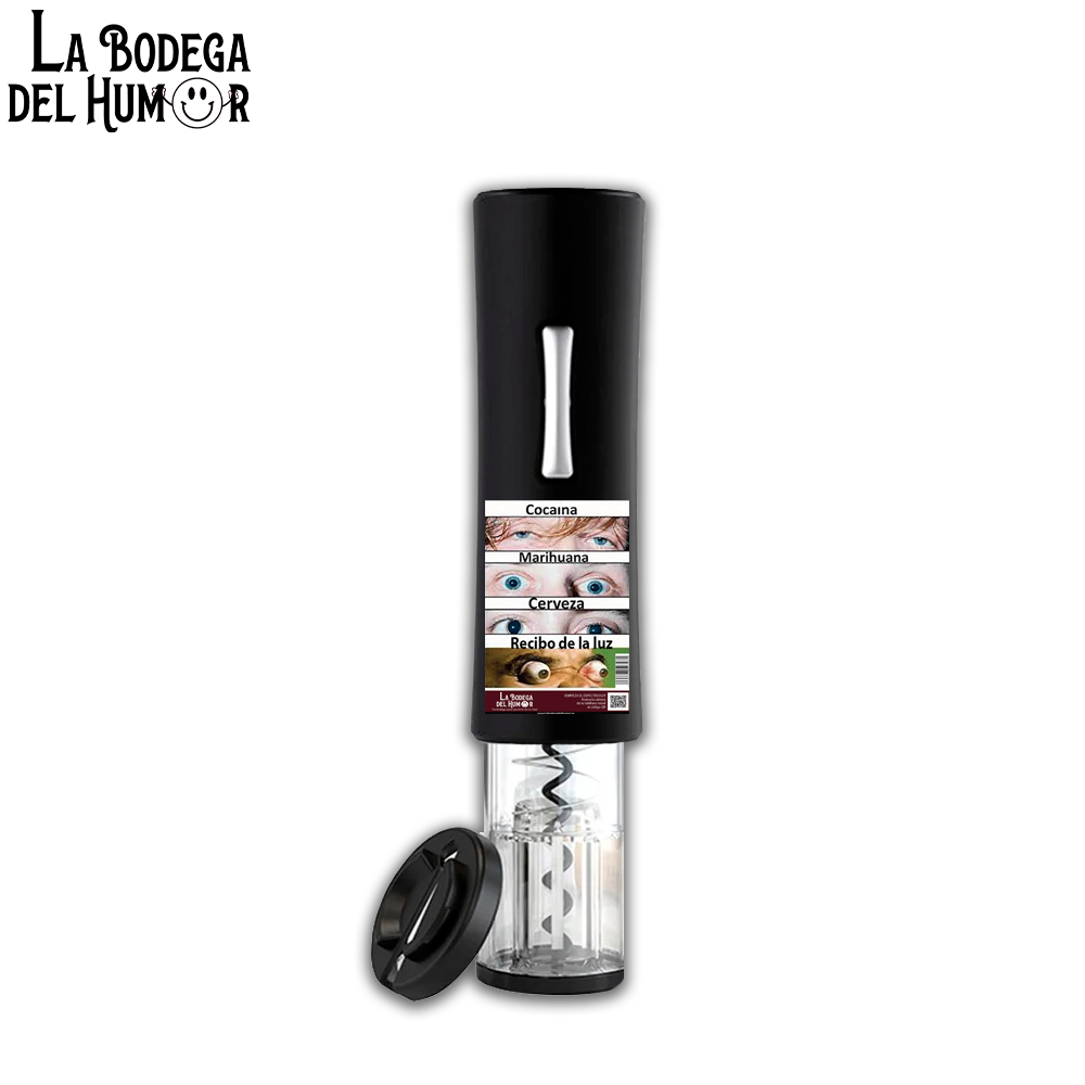 Sacacorchos Eléctrico Negro "Recibo de la Luz"
