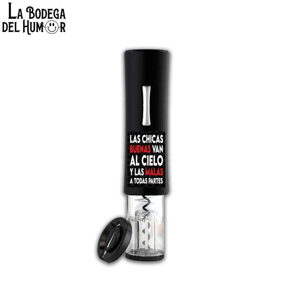 Sacacorchos Eléctrico Negro "Las chicas buenas y malas"