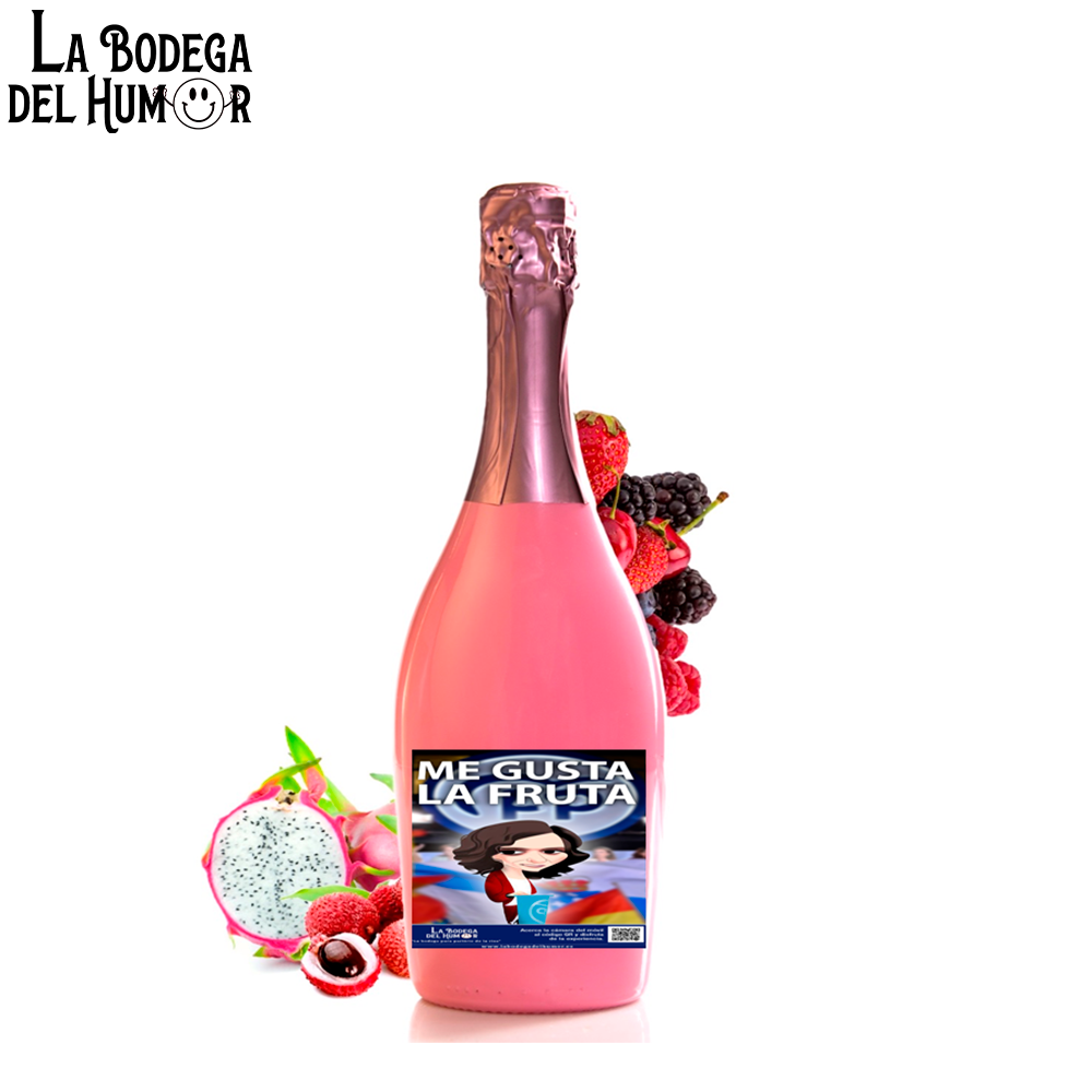Botella de Champin "Me Gusta la Fruta Caricatura" 750ml