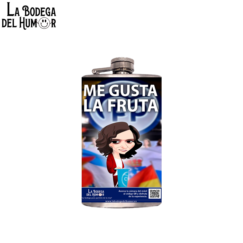 Petaca de Bolsillo "Me Gusta la Fruta Caricatura" 200ml