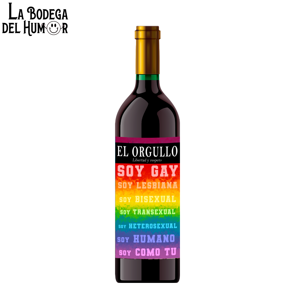 Botella de Vino "Soy Gay"