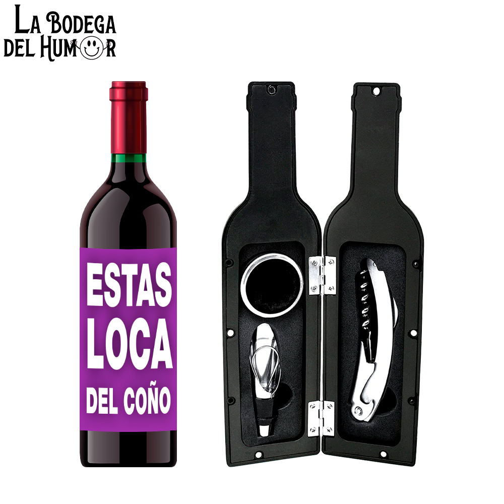 Kit Sacacorchos Premium "Estás loca del coño"
