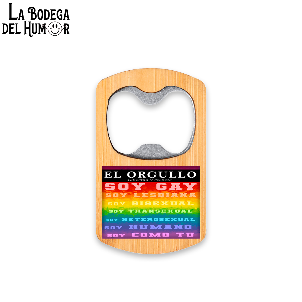 Abrebotellas Metálico "Soy Gay" Tipo 1