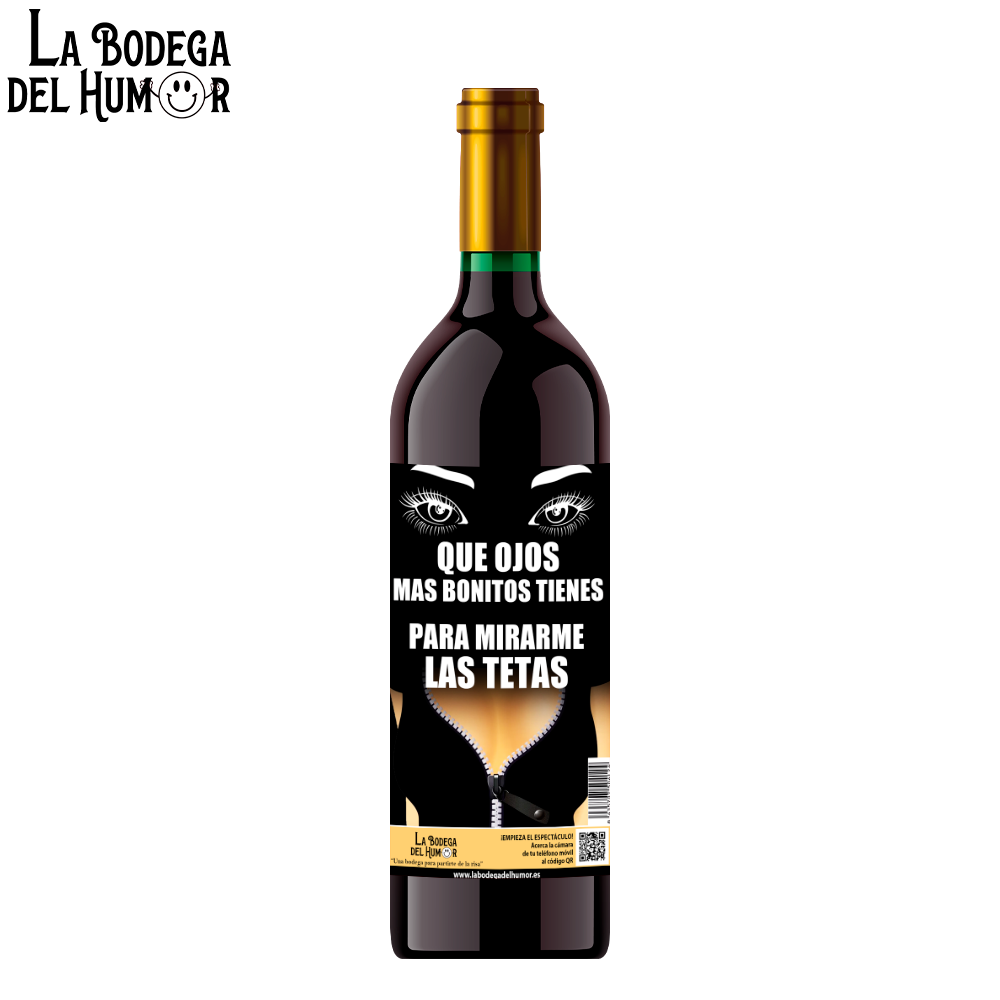 Botella de Vino "Qué ojos más bonitos tienes"
