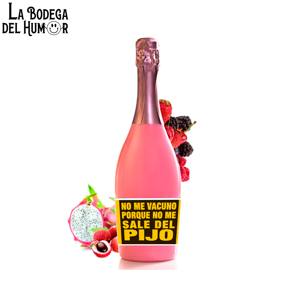 Botella de Champin "No me vacuno porque no me sale del pijo" 750ml