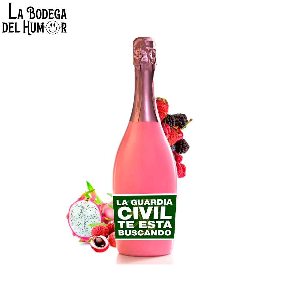 Botella de Champin "La Guardia Civil te está buscando" 750ml