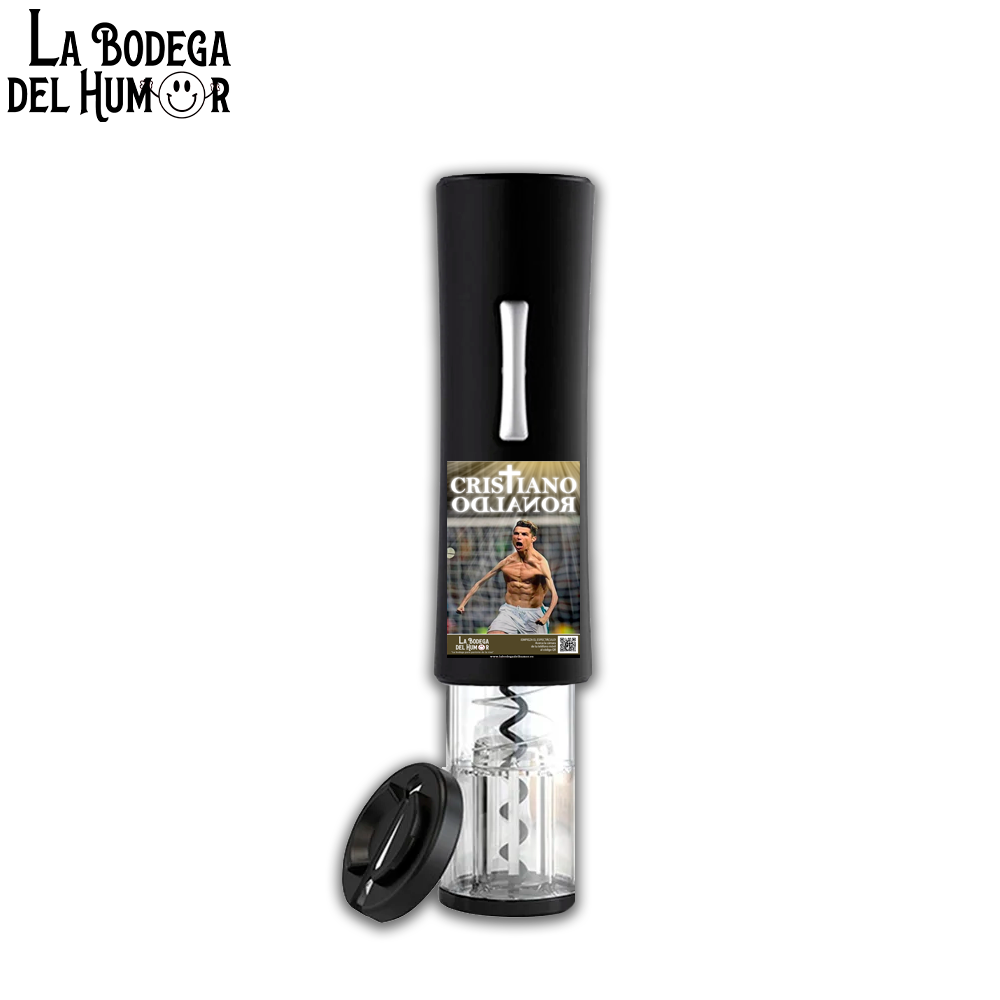 Sacacorchos Eléctrico Negro "Cristiano Ronaldo"
