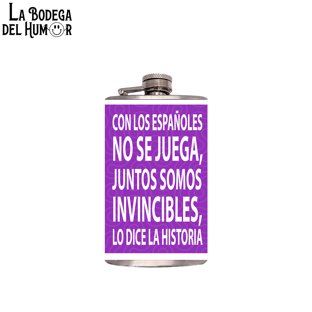 Petaca de Bolsillo "Con los españoles no se juega" 200ml