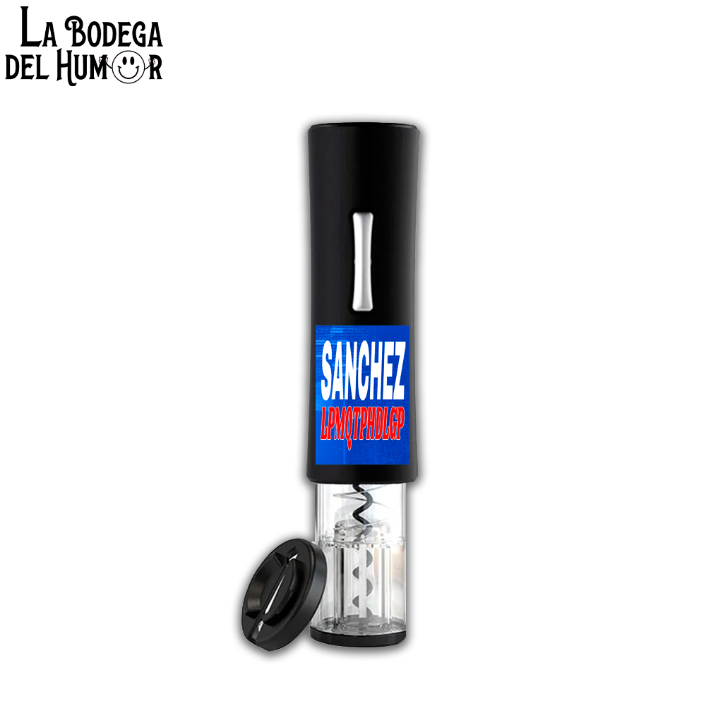 Sacacorchos Eléctrico Negro "Sánchez LMQTPHDLGP"