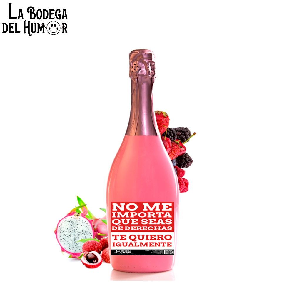 Botella de Champin "No me importa que seas de derecha" 750ml