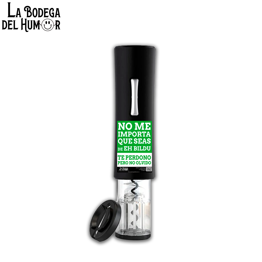 Sacacorchos Eléctrico Negro "No me importa que seas de EH Bildu"